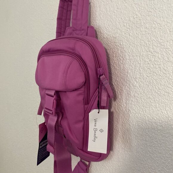 NWT-VERA BRADLEY - 2 in 1-Rich Orchid (pink) Utility Sling Backpack/Fanny pack - Picture 5 of 11